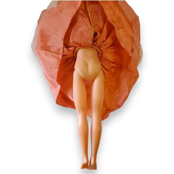 Vintage 18" Doll Hard Plastic Sleep Eyes Blonde Curls 1950s-60s Glamour Dress - Picture 15 of 16